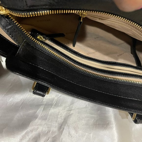 Brahmin ROBIN Leather Satchel Black Topsail Handbag Interchangeable Flaps X 2 - Picture 10 of 12